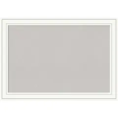 Cork Board, Craftsman White Wood Frame - Bulletin Board, Organization Board, Pin Board Grey Cork