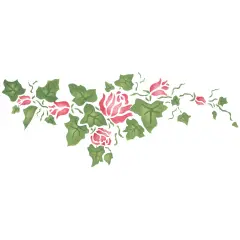 Small Rose Ivy Wall Stencil Border | 040A by Designer Stencils | Floral Stencils | Reusable Art Craft Stencils for Painting on Walls, Canvas, Wood | Reusable Plastic Paint Stencil for Home Makeover | Easy to Use & Clean Art Stencil