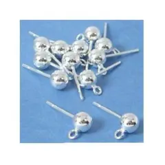 12 Sterling Silver Ball Earrings Studs Dangles Parts