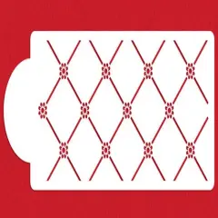 Daisy Lattice Cake Stencil #4 | C379 by Designer Stencils | Cake Decorating Tools | Baking Stencils for Royal Icing, Airbrush, Dusting Powder | Reusable Plastic Food Grade Stencil for Cakes | Easy to Use & Clean Cake Stencil