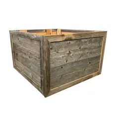 Rustic Farmhouse Large 27" Reclaimed Wooden Christmas Tree Box Collar Grey