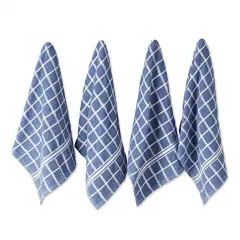 DII PE-Coated Cotton Polyester Laundry Bin Stripe Aqua Rectangle Extra Large 12.5x17.5x10.5 (Set of 2)