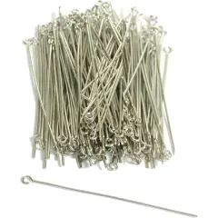 100 Hat Eye Pins White Loop Bead Earring Charm 21 Gauge