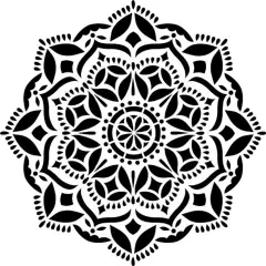 Karma Mandala Embossing 12 x 12 Stencil | FS026 by Designer Stencils | Mandala & Medallion Stencils | Reusable Stencil for Painting on Wood, Wall, Tile, Canvas, Paper, Fabric, Furniture, Floor | Stencil for Home Makeover | Easy to Use & Clean