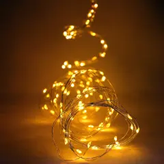 Perfect Holiday 180 LED Silver Copper Branch Tree Lights Plug in Yellow