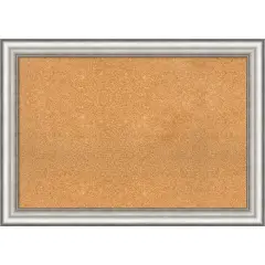Cork Board, Salon Silver Frame - Bulletin Board, Organization Board, Pin Board