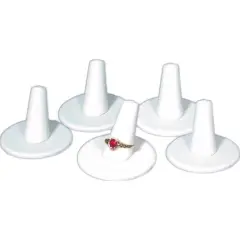 5 Display Ring Finger Solitaire Leather White