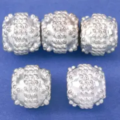 15g Bali Dot Rope Round Beads Silver Plt 8.5mm Approx 5