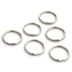 6 Split Rings Key Chain Connectors Steel Parts 24mm