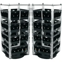 2 Revolving Rotating Earring Jewelry Display Racks 100 Hanging Cards New