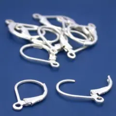 10 Sterling Silver Leverback Earrings