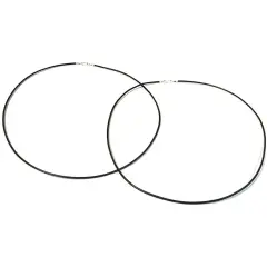 Leather Cord Necklaces Black 16" 2Pcs