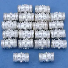 15g Bali Tube Beads Silver Plt Beading 5x8mm Approx 15