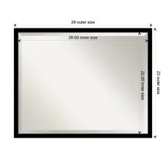 Beveled Bathroom Wall Mirror, Jet Frame