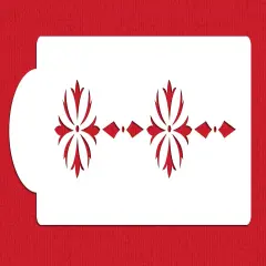 Round Medallion Cake Stencil Side | C071 by Designer Stencils | Cake Decorating Tools | Baking Stencils for Royal Icing, Airbrush, Dusting Powder | Reusable Plastic Food Grade Stencil for Cakes | Easy to Use & Clean Cake Stencil