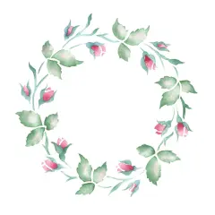 Rosebud Wreath Wall Stencil | 1707 by Designer Stencils | Floral Stencils | Reusable for Painting on Walls, Canvas, Wood Easy to Use & Clean