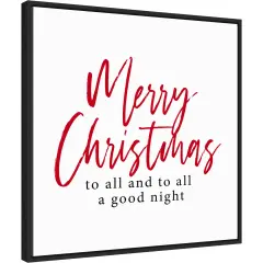 Merry Christmas to All Script by Amanti Art Portfolio Canvas Wall Art Print Framed Black