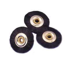 Black Bristle Wheel Polishing Brush with Steel Hub 1 3/4"