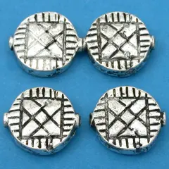 Fluted Disc Beads Antique Silver Plated 17.5mm Approx 4