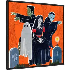 Graveyard Gang I by Grace Popp 22-in. W x 22-in. H. Canvas Wall Art Print Framed in Black