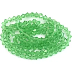 Light Green Bicone FP Chinese Crystal Beads 6mm 5 St