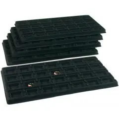140 Slot Puff Earring Card Black Showcase Display Tray