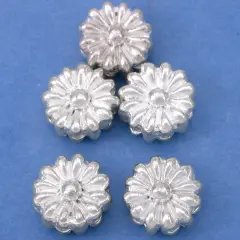 15g Flower Spacer Beads Silver Plt Round 11mm Approx 6
