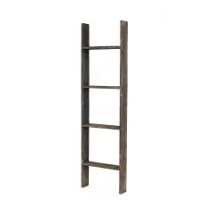 Rustic Farmhouse 4ft Reclaimed Wood Decorative Bookcase Picket Ladder Grey