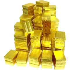 100 Jewelry Craft Gold Gift Boxes #32 Cotton Filled 3"