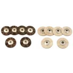 Medium & Soft Llama Hair Jewelry Polishing Wheel BrushesKit 12 Pcs