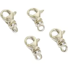 Pocket Watch Lobster Clasps Sterling Silver 10.5mm 4Pcs