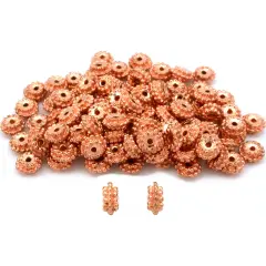 Rondelle Bali Beads Copper Plated Part 7.5mm Approx 100