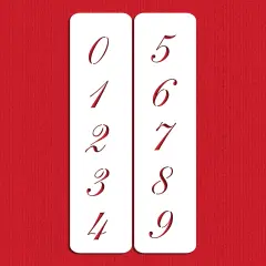 1.25-Inch Script Numbers Cake Stencils | C141 by Designer Stencils | Cake Decorating Tools | Baking Stencils for Royal Icing, Airbrush, Dusting Powder | Reusable Plastic Food Grade Stencil for Cakes | Easy to Use & Clean Cake Stencil