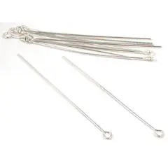10 Silver Eye Pins Jewelry Earring Ear Ring Charm 22 Ga
