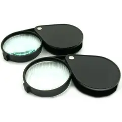 Pocket Magnifier Magnifying Glass, 4X Power Glass Lens 2pc