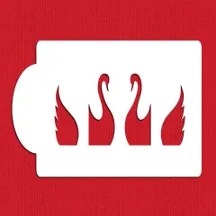 Swans 3-Dimensional Cake Stencil | C024 by Designer Stencils | Cake Decorating Tools | Baking Stencils for Royal Icing, Airbrush, Troweling, Molding | Reusable Plastic Food Grade Stencil for Cakes & Chocolates | Easy to Use & Clean Cake Stencil