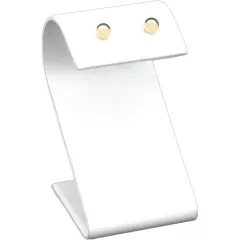 White Faux Leather Earring Countertop Display Stands 2.25" Kit 24 Pcs