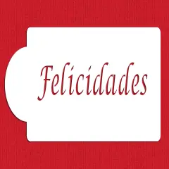 Felicidades Cake Stencil | C081 by Designer Stencils | Cake Decorating Tools | Baking Stencils for Royal Icing, Airbrush, Dusting Powder | Reusable Plastic Food Grade Stencil for Cakes | Easy to Use & Clean Cake Stencil