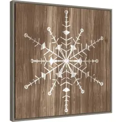 Barnwood Wonderland II Snowflake by June Erica Vess Canvas Wall Art Print Framed