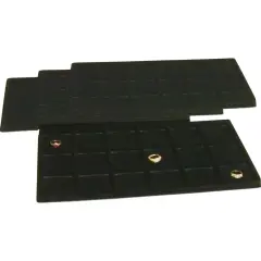 4 Black 18 Slot Coin Jewelry Showcase Display Tray Inserts