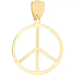 Peace Sign Charm 14k Gold 18.5mm