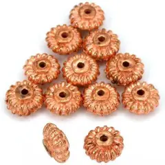 Bali Saucer Beads Copper Plated Beading 9.5mm Approx 10