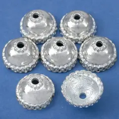 Bali Bead End Caps Silver Plated Beads 15mm Approx 7
