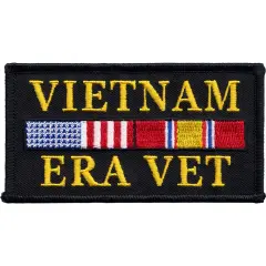 Vietnam Era Vet Veteran Ribbon & American Flag Patch 3"