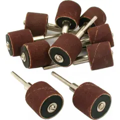 10 Abrasive Sanding Bands Rotary Tool Mandrel Fine .75"