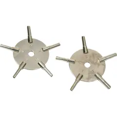 10 Pocket Watch Keys 5-Prong Winding Tools