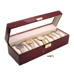 Glass Top & Rosewood Finish Watch Display Case