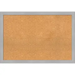 Cork Board, Vista Brushed Nickel Narrow Frame - Bulletin Board, Organization Board, Pin Board
