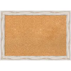 Cork Board, Alexandria White Wash Narrow Wood Frame - Bulletin Board, Organization Board, Pin Board Natural Cork
