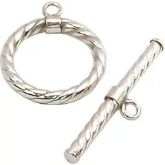 8 Twisted Toggle Clasps Sterling Silver Jewelry 16mm
